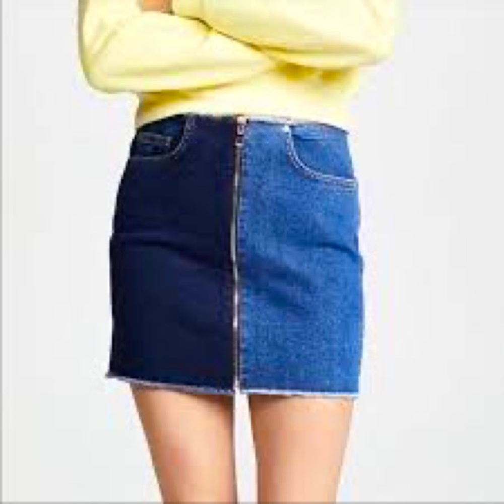 NWOT Cotton Citizen Mini Zip Denim Skirt